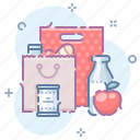 bag, food, shopping