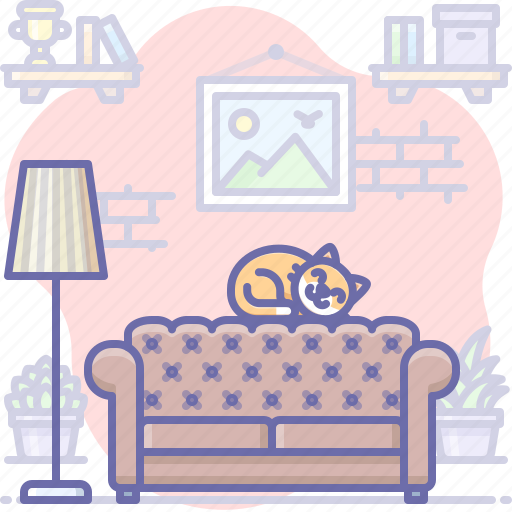 Cat, living room, sofa icon - Download on Iconfinder