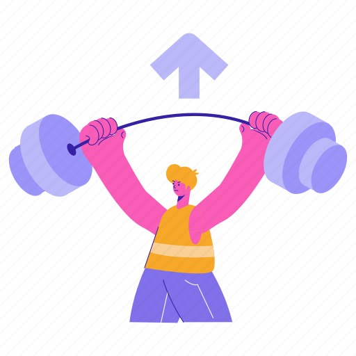 Business, sports, increase, promotion, arrow, lift, weight illustration - Download on Iconfinder