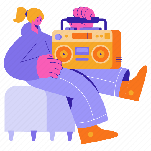 Music, leisure, hobby, relax, electronic, device, sound illustration - Download on Iconfinder