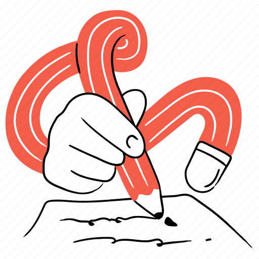Hand, gestures, pencil, write, edit, document, sign illustration - Download on Iconfinder