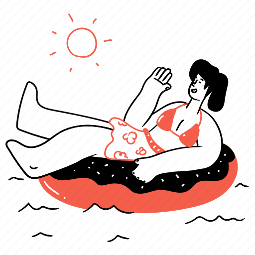 Holidays, leisure, water, sea, ocean, relax, relaxation illustration - Download on Iconfinder