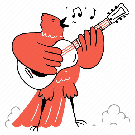 Music, live, performance, song, bird, guitar, instrument illustration - Download on Iconfinder