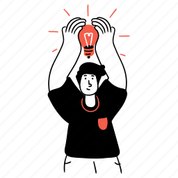 product, development, idea, thought, innovation, lightbulb, hold 