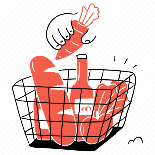 Shopping, groceries, food, organic, healthy, cart, purchase illustration - Download on Iconfinder
