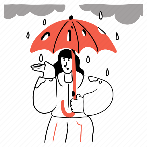 Weather, safety, protection, umbrella, danger, rain, warning illustration - Download on Iconfinder