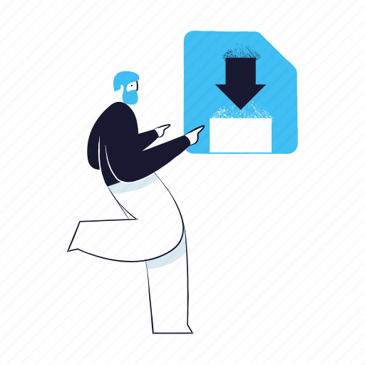 Download, save, transfer, arrow, man illustration - Download on Iconfinder