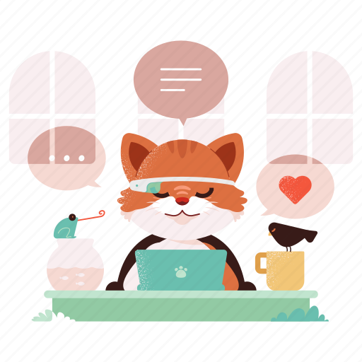 Animals, communication, work, topics, conversation, chat, hearts illustration - Download on Iconfinder