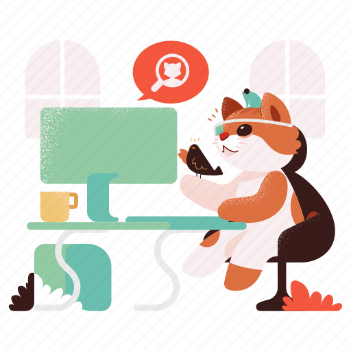 Animals, social, media, computer, search, find, accounts illustration - Download on Iconfinder