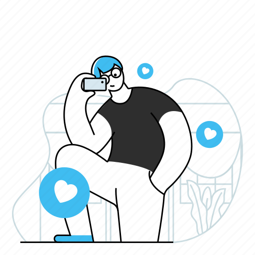 Social, media, selfie, like, man, picture, photo illustration - Download on Iconfinder