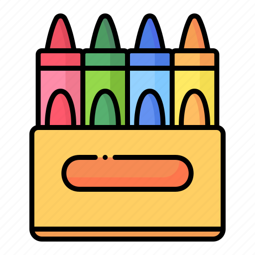 Crayon, crayon box, crayons, education, school material icon - Download on Iconfinder