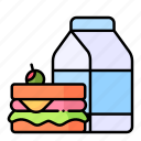 food, lunch, meal, milk, sandwich