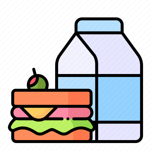 Food, lunch, meal, milk, sandwich icon - Download on Iconfinder