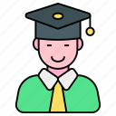 graduating student, student, university, graduation cap, academic, avatar, cap, study