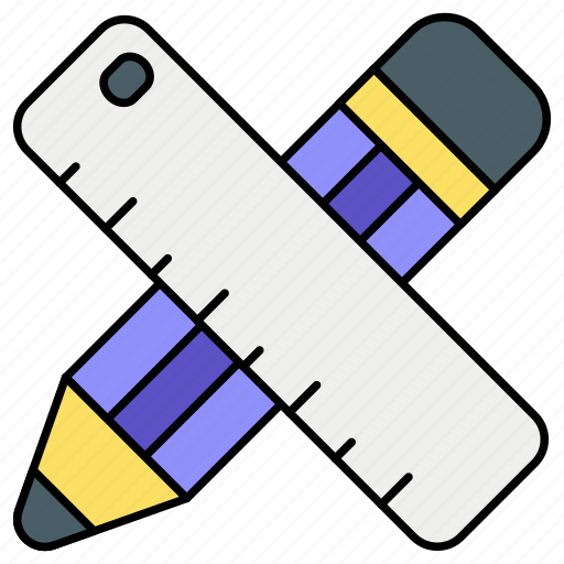 Office utensils, ruler, pencil, school, tools and utensils, writing, education icon - Download on Iconfinder