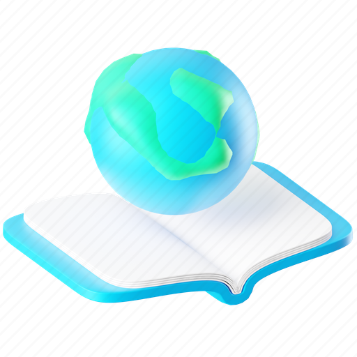 Globe and book, globe, world, global, earth, internet, planet 3D illustration - Download on Iconfinder