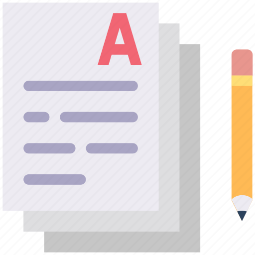 Document, file, grade, grading, paper, pencil icon - Download on Iconfinder