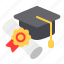 certification, degree, diploma, education, graduation, graduation cap, mortarboard 