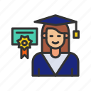 receiving diploma, degree, certificate, award, graduation, achievement, bachelor, degree cap