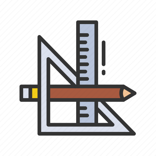 Pencil, set square, geometric, stationary, compass, shapes, math icon - Download on Iconfinder