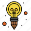 bulb, creative, idea, pencil 