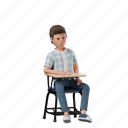 chair, annoyed, boy, sit, person, pose, mood, expression 
