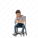 chair, bored, boy, sit, pose, mood, expression, person 