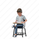 chair, learning, boy, pose, mood, expression, person 