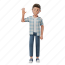 standing, waving, boy, pose, mood, expression, person 
