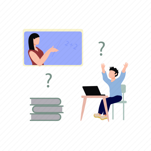 Teacher, asking, question, student, online icon - Download on Iconfinder