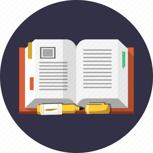 Book, dictionary, knowledge, marker, open, page, science icon - Download on Iconfinder