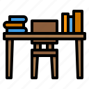 chair, classroom, desk, desktop, table