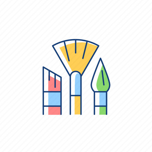 Paintbrushes, drawing tool, art equipment, school supplies icon - Download on Iconfinder