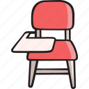 school chair, education, classroom, study chair, furniture