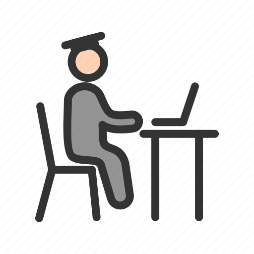 Business, computer, laptop, man, student, studying, working icon - Download on Iconfinder
