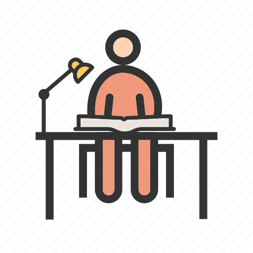 Desk, laptop, office, school, study, table, work icon - Download on Iconfinder
