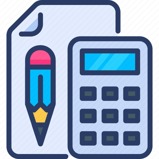 Calculator, count, finance, paper, pencil icon - Download on Iconfinder