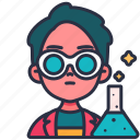 avatar, chemist, education, experiment, laboratory, male, science