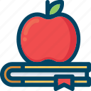 apple, book, education, knowledges