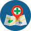 hospital, location, map, marker, navigation, pin, pointer 