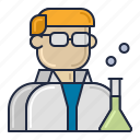 chemist, flask, scientist