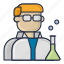 chemist, flask, scientist 