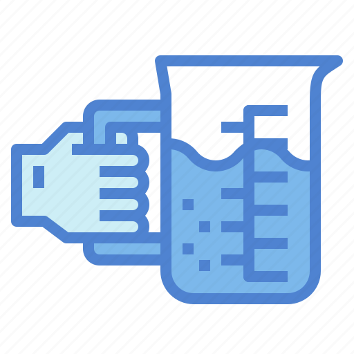Beaker, experiment, hand, jar, scientific icon - Download on Iconfinder