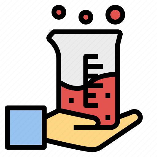 Beaker, chemistry, experiment, hand icon - Download on Iconfinder