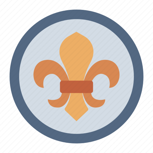 Scout, emblem, adventure, badge, fleur, de, lis icon - Download on Iconfinder