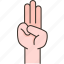 hand, sign, scout, salute, fingers 