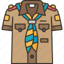 shirt, scout, uniform, merit, badge