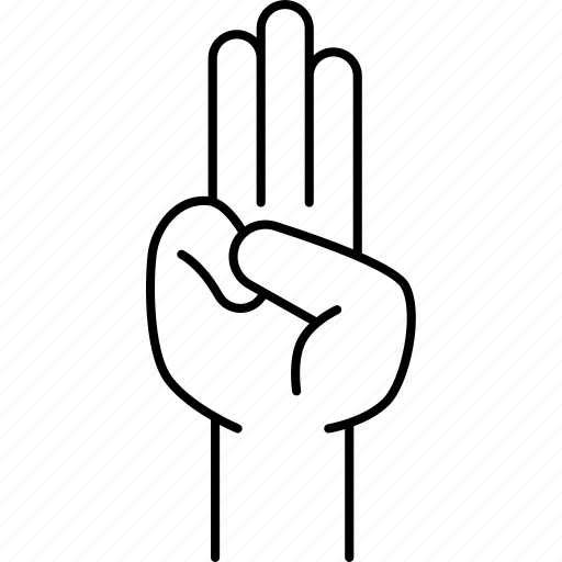Hand, sign, scout, salute, fingers icon - Download on Iconfinder