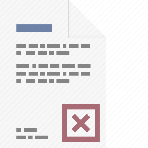 Agreement, contract, disapproval, document, file, page, rejection icon - Download on Iconfinder