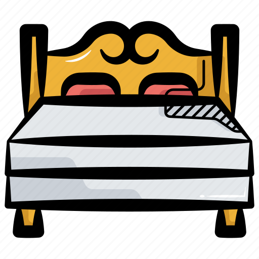 Double bed, bed, bedstead, bedroom, hotel icon - Download on Iconfinder